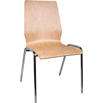 Tárgyalószék, fa ülőlappal, krómozott acélváz "1158 LC" Tárgyalószék, fa ülőlappal, krómozott acélváz "1158 LC"