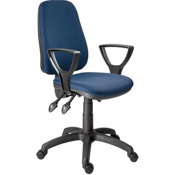 Irodai forgószék, szövetborítás, fekete lábkereszt, "1140", sötétkék