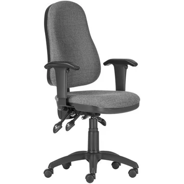 Irodai forgószék, szövetborítás, fekete lábkereszt, karfával "Xenia ASYN", szürke