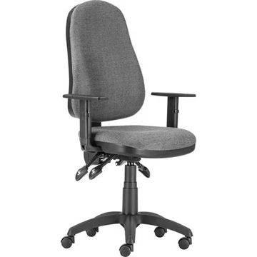 Irodai forgószék, szövetborítás, fekete lábkereszt, karfával, "Xenia ASYN", világosszürke