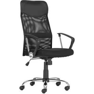 Irodai forgószék, hálós háttámla, króm lábszerkezet, "Tennessee", fekete Irodai forgószék, hálós háttámla, króm lábszerkezet, "Tennessee", fekete