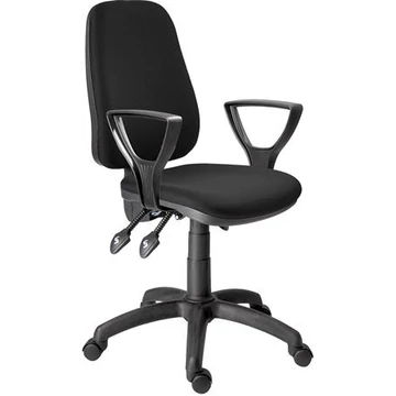 Irodai forgószék, szövetborítás, fekete lábkereszt, "1140", fekete