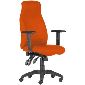 Menedzserszék, szövetborítás, fekete lábkereszt, magas háttámla, "Hufo", narancssárga Menedzserszék, szövetborítás, fekete lábkereszt, magas háttámla, "Hufo", narancssárga