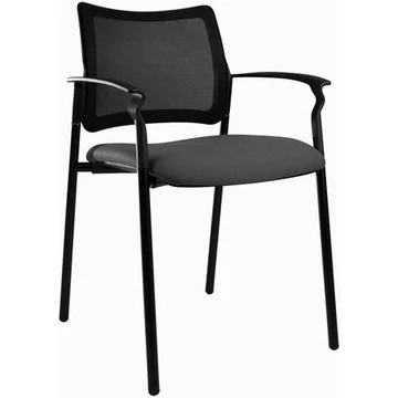 Tárgyalószék, műanyag borítás, fekete festett acélváz, műanyag karfa, "2170 TN Rocky", fekete Tárgyalószék, műanyag borítás, fekete festett acélváz, műanyag karfa, "2170 TN Rocky", fekete