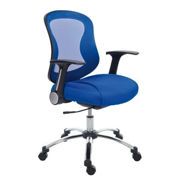 Irodai szék, karfával, kék szövetborítás, feszített hálós háttámla, króm lábkereszt, MAYAH "Spirit" Irodai szék, karfával, kék szövetborítás, feszített hálós háttámla, króm lábkereszt, MAYAH "Spirit"