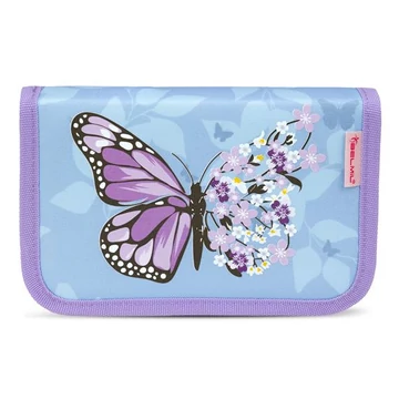 Tolltartó, klapnis, cipzáras, BELMIL "Purple Blue Butterfly", lila, pillangó