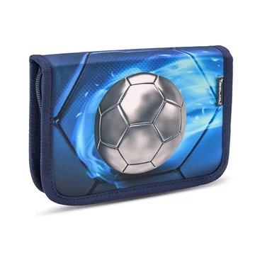 Tolltartó, klapnis, cipzáras, BELMIL "Football 4", kék, foci Tolltartó, klapnis, cipzáras, BELMIL "Football 4", kék, foci