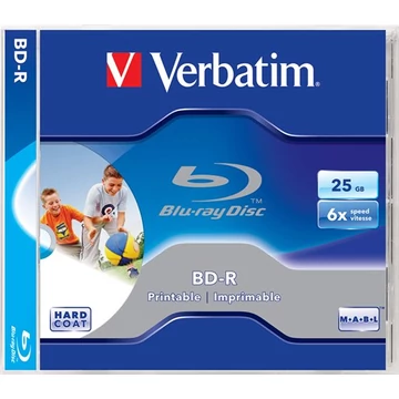 BD-R BluRay lemez, nyomtatható, 25GB, 6x, 1 db, normál tok, VERBATIM BD-R BluRay lemez, nyomtatható, 25GB, 6x, 1 db, normál tok, VERBATIM