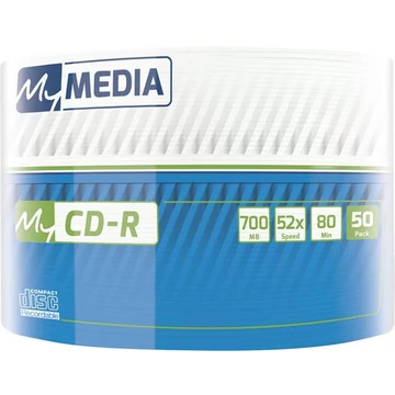 CD-R lemez, 700MB, 52x, 50 db, zsugor csomagolás, MYMEDIA (by VERBATIM) CD-R lemez, 700MB, 52x, 50 db, zsugor csomagolás, MYMEDIA (by VERBATIM)