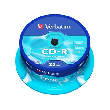 CD-R lemez, 700MB, 52x, 25 db, hengeren, VERBATIM "DataLife" CD-R lemez, 700MB, 52x, 25 db, hengeren, VERBATIM "DataLife"