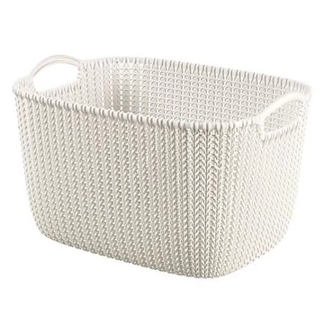 Kötött hatású kosár, L méret, CURVER "Knit", fehér Kötött hatású kosár, L méret, CURVER "Knit", fehér