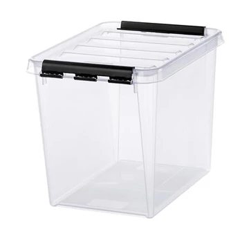Műanyag tárolódoboz, 14 liter, fekete fogantyúkkal, SMARTSTORE "Classic 11", átlátszó Műanyag tárolódoboz, 14 liter, fekete fogantyúkkal, SMARTSTORE "Classic 11", átlátszó