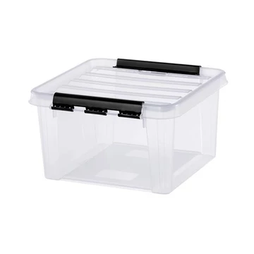 Műanyag tárolódoboz, 8 liter, fekete fogantyúkkal, SMARTSTORE "Classic 12", átlátszó Műanyag tárolódoboz, 8 liter, fekete fogantyúkkal, SMARTSTORE "Classic 12", átlátszó