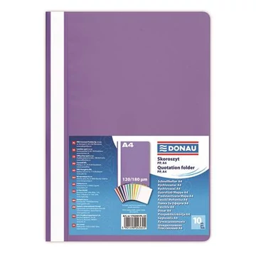 Gyorsfűző, PP, A4, DONAU, lila, 10 db/csomag