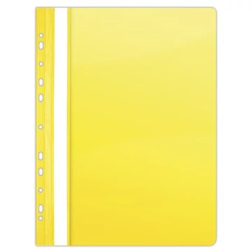 Gyorsfűző, lefűzhető, PVC, A4, DONAU, citromsárga, 10 db/csomag