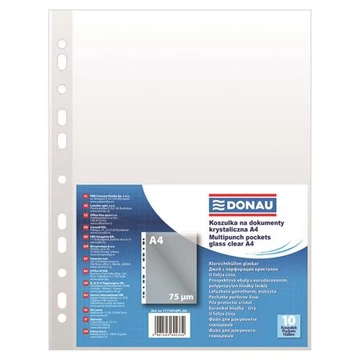 Genotherm, lefűzhető, A4, 75 mikron, víztiszta, DONAU, 10 db/csomag