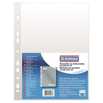 Genotherm, lefűzhető, A4, 40 mikron, narancsos felület, DONAU, 25 db/csomag