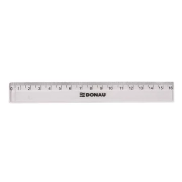 Vonalzó, műanyag, 16 cm, DONAU Vonalzó, műanyag, 16 cm, DONAU