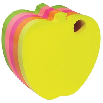 Öntapadó jegyzettömb, alma alakú, 400 lap, DONAU, vegyes neon színek Öntapadó jegyzettömb, alma alakú, 400 lap, DONAU, vegyes neon színek