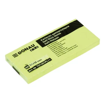 Öntapadó jegyzettömb, 38x51mm, 3x100 lap, DONAU "ECO", sárga Öntapadó jegyzettömb, 38x51mm, 3x100 lap, DONAU "ECO", sárga