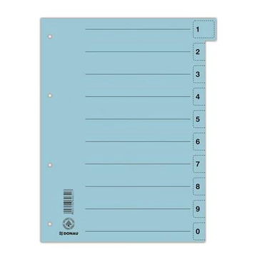 Regiszter, karton, A4, mikroperforált, DONAU, kék Regiszter, karton, A4, mikroperforált, DONAU, kék