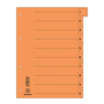 Regiszter, karton, A4, mikroperforált, DONAU, narancssárga Regiszter, karton, A4, mikroperforált, DONAU, narancssárga