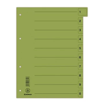 Regiszter, karton, A4, mikroperforált, DONAU, zöld Regiszter, karton, A4, mikroperforált, DONAU, zöld