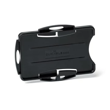 Azonosítókártya-tartó, 2 kártyához, nyitott, DURABLE "ECO", fekete, 10 db/csomag