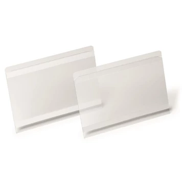 Logisztikai zseb, A5, fekvő, DURABLE "HARD COVER", öntapadó csíkkal, átlátszó, 10 db/csomag