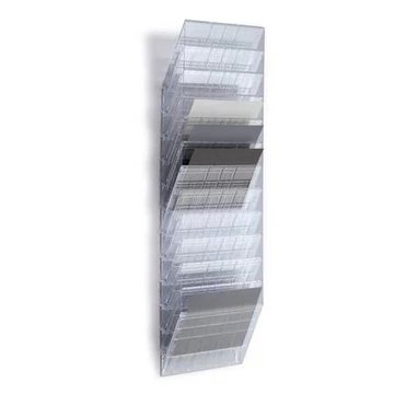 Prospektustartó, fali, fekvő, A4, DURABLE "FLEXIBOXX 12", áttetsző