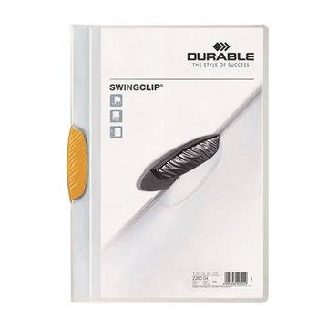 Gyorsfűző, klipes, A4, DURABLE "Swingclip® 30", sárga