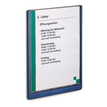 Információs tábla, 210x297 mm, DURABLE „CLICK SIGN”, kék