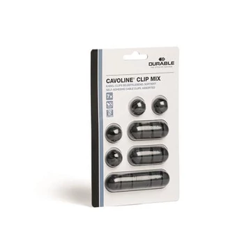 Kábelrendező tappancs, öntapadó, DURABLE "CAVOLINE® Clip mix", grafit Kábelrendező tappancs, öntapadó, DURABLE "CAVOLINE® Clip mix", grafit