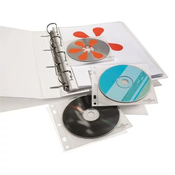 CD/DVD tartó zseb, lefűzhető, DURABLE, 10 db/csomag