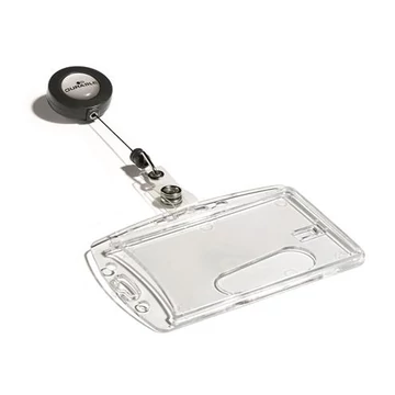 Azonosítókártya-tartó, kihúzható, akril, zárt, DURABLE, 10 db/csomag