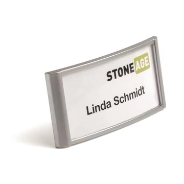 Névkitűző, 34x74 mm, mágneses, DURABLE "CLASSIC", ezüst