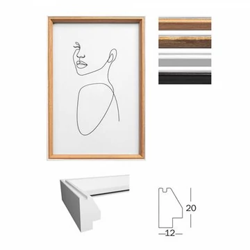 Képkeret, fa, 20x30 cm, "Silhouette", fehér Képkeret, fa, 20x30 cm, "Silhouette", fehér