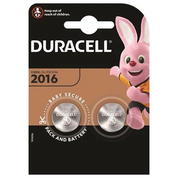 Gombelem, CR2016, 2 db, DURACELL Gombelem, CR2016, 2 db, DURACELL