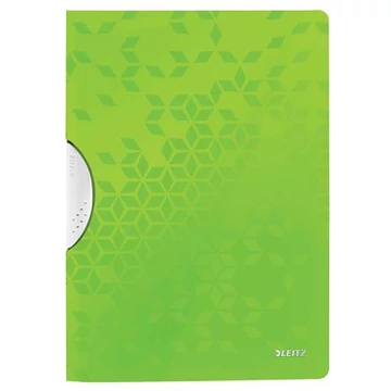 Gyorsfűző, klipes, PP, A4, LEITZ "Wow ColorClip", zöld