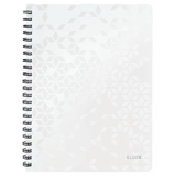 Spirálfüzet, A4, kockás, 80 lap, LEITZ "Wow", fehér