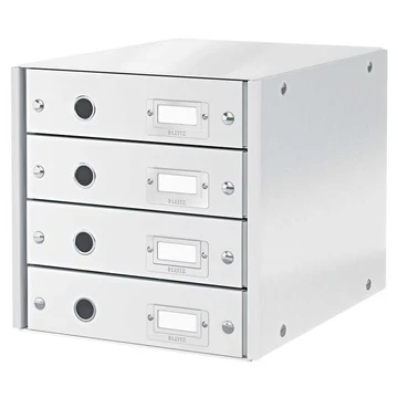 Irattároló, laminált karton,  4 fiókos, LEITZ "Click&Store", fehér Irattároló, laminált karton,  4 fiókos, LEITZ "Click&Store", fehér