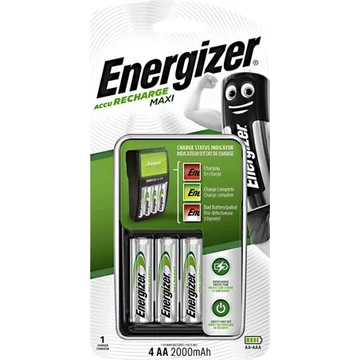 Elemtöltő, AA ceruza/AAA mikro, 4x2000 mAh AA, ENERGIZER "Maxi" Elemtöltő, AA ceruza/AAA mikro, 4x2000 mAh AA, ENERGIZER "Maxi"