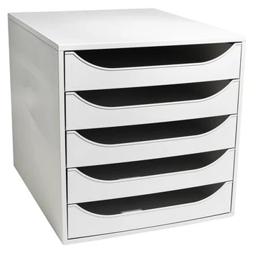 Irattároló, műanyag, 5 fiókos, EXACOMPTA "Ecobox Office", szürke