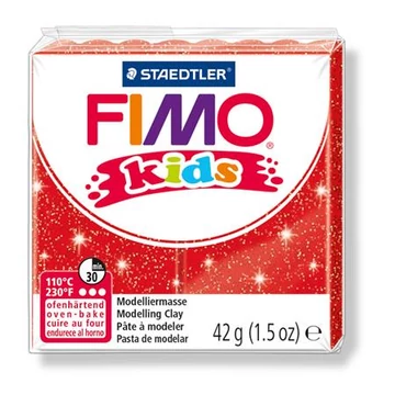 Gyurma, 42 g, égethető, FIMO "Kids", glitteres piros Gyurma, 42 g, égethető, FIMO "Kids", glitteres piros