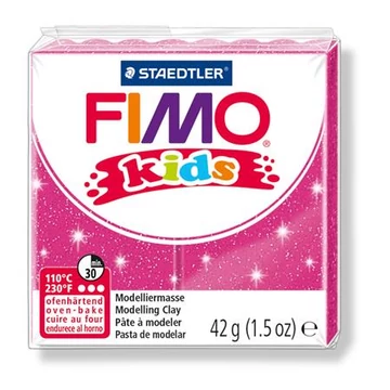 Gyurma, 42 g, égethető, FIMO "Kids", glitteres rózsaszín Gyurma, 42 g, égethető, FIMO "Kids", glitteres rózsaszín