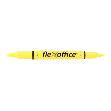 Szövegkiemelő, 1,0/4,0 mm, kétvégű, FLEXOFFICE "HL01", sárga