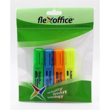 Szövegkiemelő készlet, 1-4 mm, FLEXOFFICE "HL05", 4 különböző szín Szövegkiemelő készlet, 1-4 mm, FLEXOFFICE "HL05", 4 különböző szín