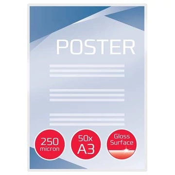 Meleglamináló fólia, 250 mikron, A3, fényes, GBC Meleglamináló fólia, 250 mikron, A3, fényes, GBC