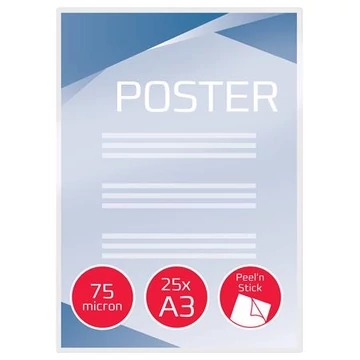 Meleglamináló fólia, 75 mikron, A3, fényes, öntapadó, GBC "Peel`n Stick" Meleglamináló fólia, 75 mikron, A3, fényes, öntapadó, GBC "Peel`n Stick"