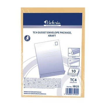 Redős-talpas tasak csomag, TC4, szilikonos, 40 mm talp, VICTORIA PAPER, barna kraft, 10 db/csomag